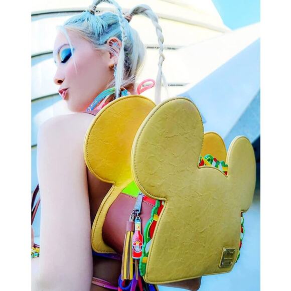 Loungefly Handbags - Loungefly X LASR Exclusive Mickey Taco Convertible Backpack